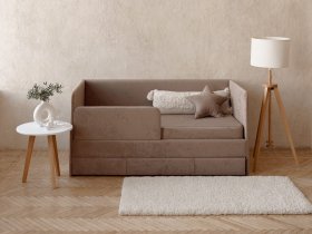 Диван-кровать Happy (капучино) в Дорогино - dorogino.mebel-nsk.ru | фото