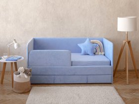Диван-кровать Happy (васильковый) в Дорогино - dorogino.mebel-nsk.ru | фото