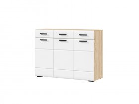 Комод 1200 КМ-01 Либерти (дуб сонома/белый глянец) в Дорогино - dorogino.mebel-nsk.ru | фото