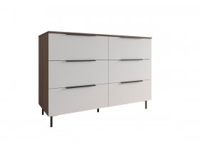 Комод 1300 Роза (орех франклин карамельный/бежевый скин) в Дорогино - dorogino.mebel-nsk.ru | фото