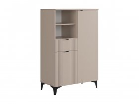 Комод 2 Рич (кашемир/фрапучино матовый/черный) в Дорогино - dorogino.mebel-nsk.ru | фото