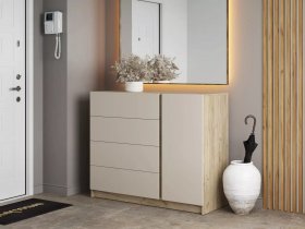 Комод Бостон  КМ-001 (дуб крафт серый/кашемир) в Дорогино - dorogino.mebel-nsk.ru | фото