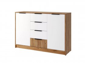 Комод КМ-002 Ивис (дуб крафт золотой/белый) в Дорогино - dorogino.mebel-nsk.ru | фото