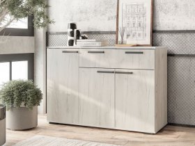 Комод Стандарт-4 NEW (дуб крафт белый) в Дорогино - dorogino.mebel-nsk.ru | фото