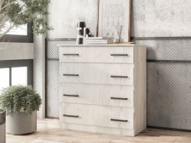 Комод Стандарт-6 NEW (дуб крафт белый) в Дорогино - dorogino.mebel-nsk.ru | фото