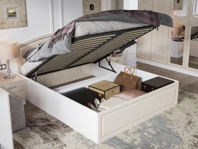 Кровать двуспальная 1,6 м Венеция КРМП-160 с подъемным механизмом в Дорогино - dorogino.mebel-nsk.ru | фото