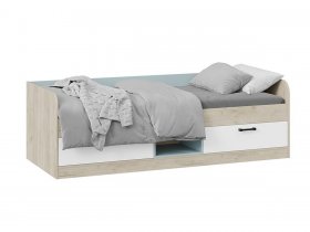 Кровать комбинированная «Оливер» Тип 1 401.003.000 (дуб крафт серый/белый/серо-голубой) в Дорогино - dorogino.mebel-nsk.ru | фото