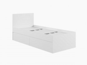 Кровать односпальная с ящиками 0,9м Мадера-М900 (белый) в Дорогино - dorogino.mebel-nsk.ru | фото