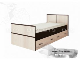 Кровать односпальная с ящиками 0,9м Сакура (BTS) в Дорогино - dorogino.mebel-nsk.ru | фото