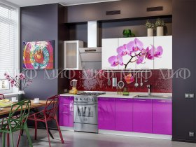 Кухонный гарнитур Орхидея (фиолетовый) в Дорогино - dorogino.mebel-nsk.ru | фото