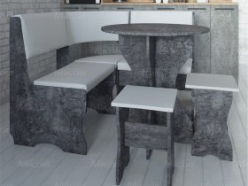 Кухонный уголок Лотос  (цемент темный к/з White) в Дорогино - dorogino.mebel-nsk.ru | фото