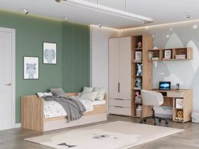 Модульная детская Сицилия (дуб альпийский/тефия) в Дорогино - dorogino.mebel-nsk.ru | фото
