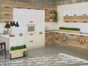 Модульная кухня Фиджи 2,3м (крафт) в Дорогино - dorogino.mebel-nsk.ru | фото
