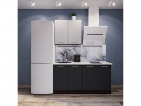 Модульная кухня Классика (белый глянец/черный) в Дорогино - dorogino.mebel-nsk.ru | фото