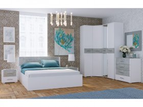 Модульная спальня Бьянка (белый/бетон) в Дорогино - dorogino.mebel-nsk.ru | фото