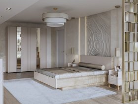 Модульная спальня Одетта (дуб эндгрей/меланж) в Дорогино - dorogino.mebel-nsk.ru | фото