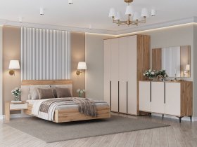 Модульная спальня Сицилия (дуб альпийский/тефия) в Дорогино - dorogino.mebel-nsk.ru | фото