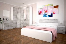 Модульная спальня Сорренто в Дорогино - dorogino.mebel-nsk.ru | фото