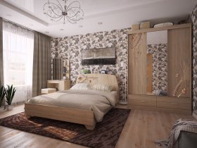 Модульная спальня Виктория-1 (дуб сонома) в Дорогино - dorogino.mebel-nsk.ru | фото