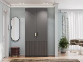 Шкаф двухстворчатый Эккервуд (Нью) (графит) в Дорогино - dorogino.mebel-nsk.ru | фото