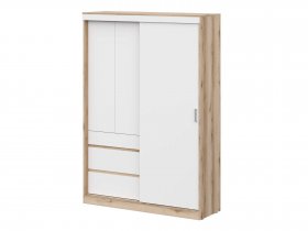 Шкаф-купе (1,5м) Брауни (дуб делано/белый) в Дорогино - dorogino.mebel-nsk.ru | фото