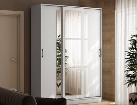 Шкаф-купе 1,6м «Стиль-2» (белый) в Дорогино - dorogino.mebel-nsk.ru | фото