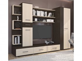 Стенка Верона (дуб венге/дуб молочный) в Дорогино - dorogino.mebel-nsk.ru | фото