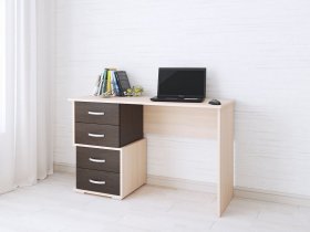 Стол письменный Сити-2 (венге/дуб молочный) в Дорогино - dorogino.mebel-nsk.ru | фото