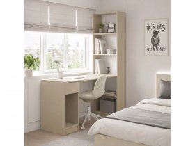 Стол письменный угловой «Лайт» 10.01 (сатин) в Дорогино - dorogino.mebel-nsk.ru | фото
