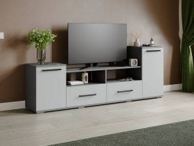 Тумба под ТВ Парус-2 (графит серый/серый камень) в Дорогино - dorogino.mebel-nsk.ru | фото