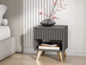Тумба прикроватная Эккервуд (графит) в Дорогино - dorogino.mebel-nsk.ru | фото
