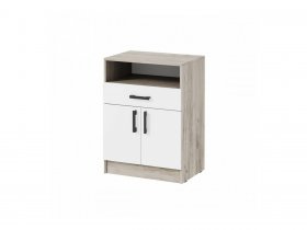 Тумба ТБ-1 Вега (дуб крафт серый/белый) в Дорогино - dorogino.mebel-nsk.ru | фото